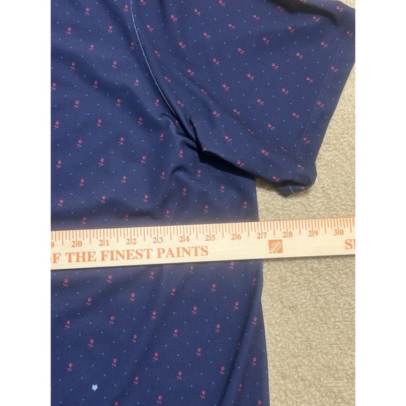 Greyson Polo Shirt Men Size 2XL Navy Red Rose Floral All Over Print Performance - Picture 7 of 11